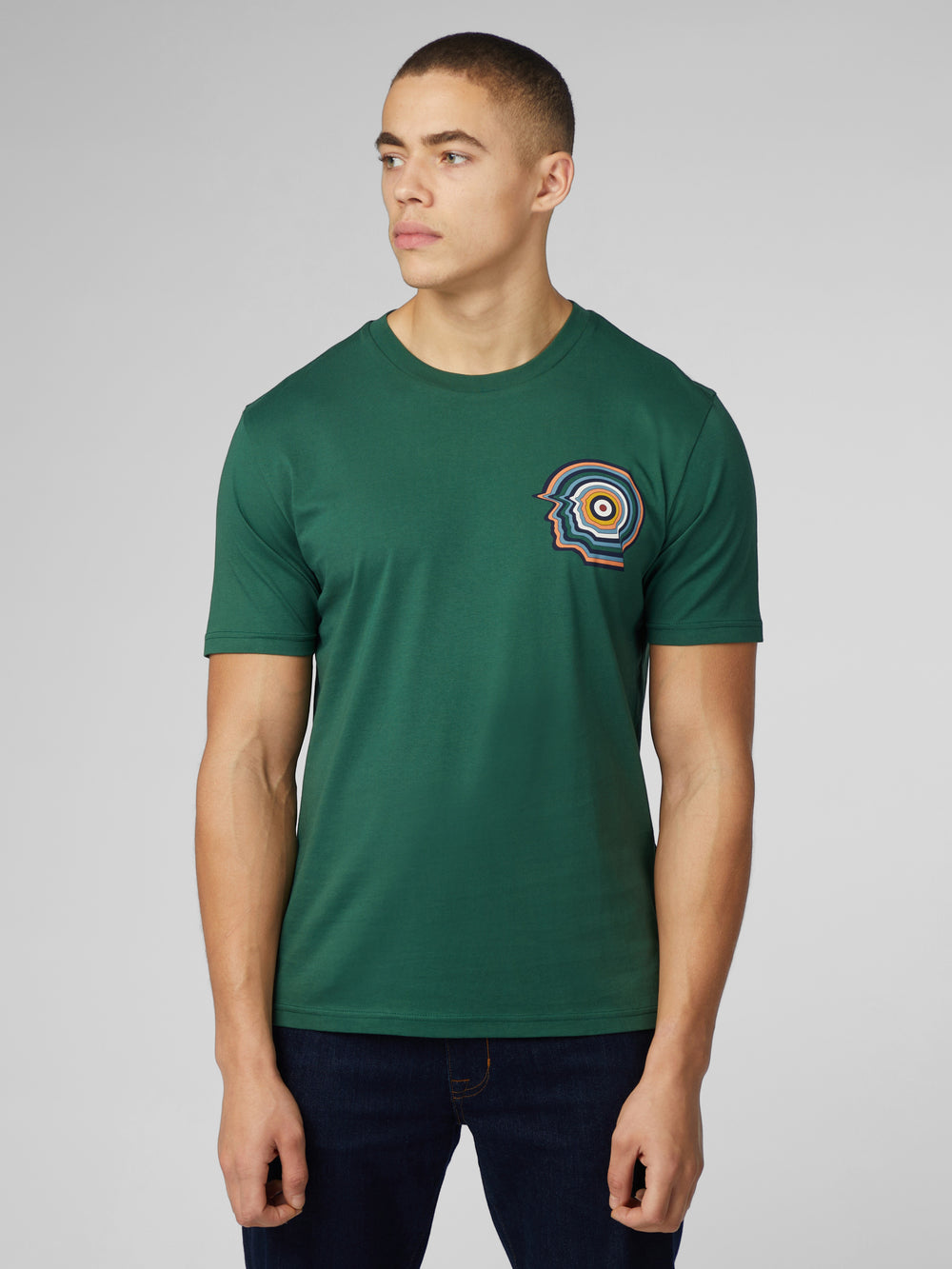 Green Ben Sherman Signature Mod Head T-Shirt | 0516-LTNDI