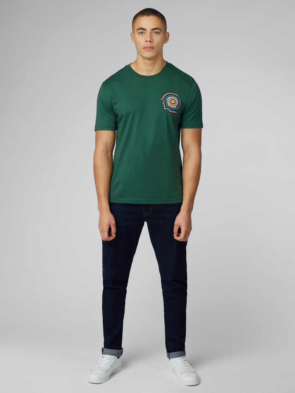 Green Ben Sherman Signature Mod Head T-Shirt | 0516-LTNDI