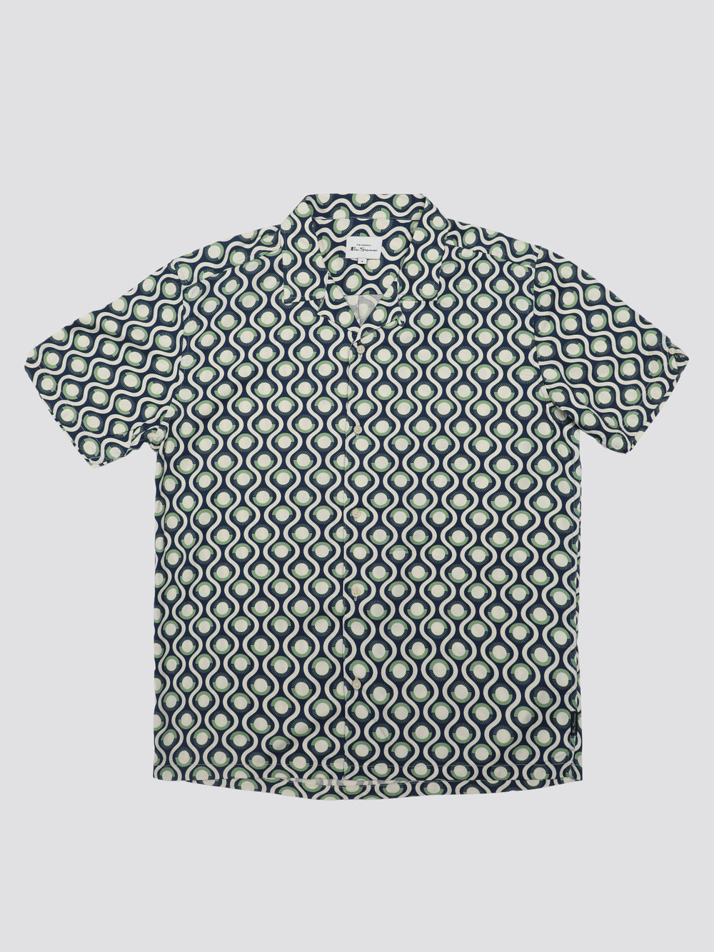 Green Ben Sherman Signature Retro Geo Shirts | 1980-NLPZC