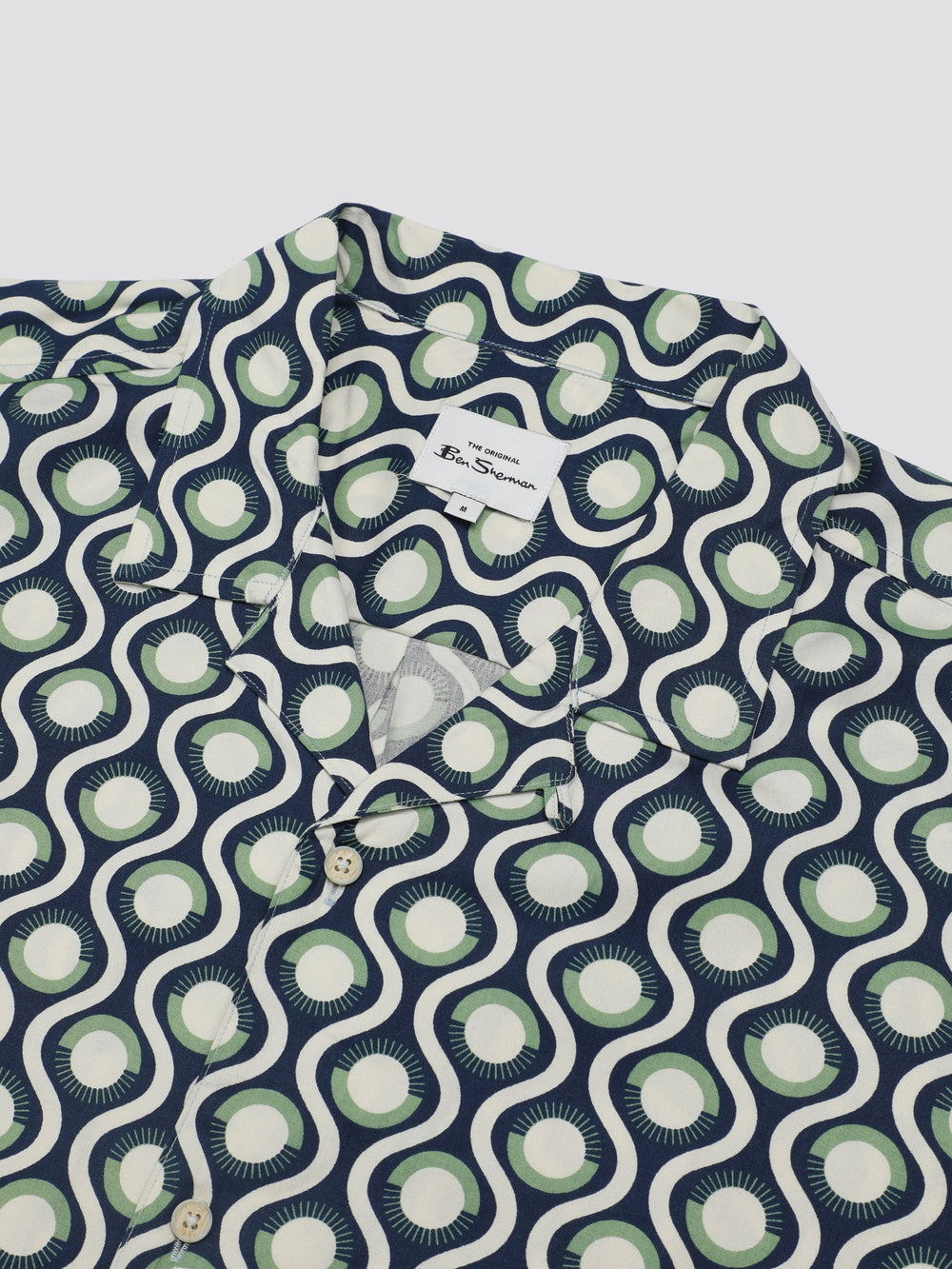 Green Ben Sherman Signature Retro Geo Shirts | 1980-NLPZC