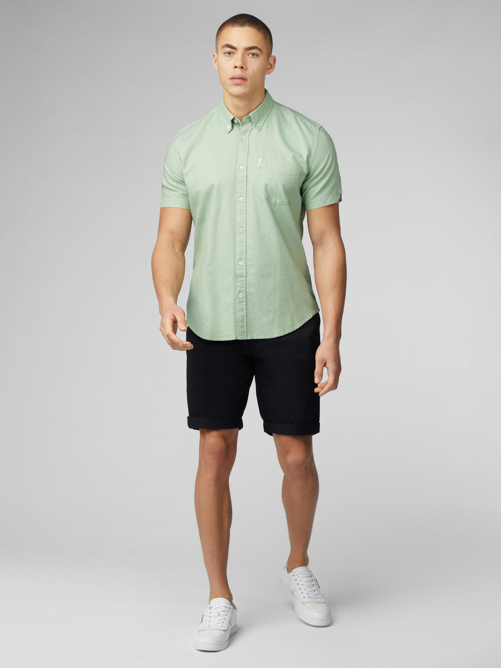 Green Ben Sherman Signature Short Sleeve Oxford Shirts | 4716-HLBGO