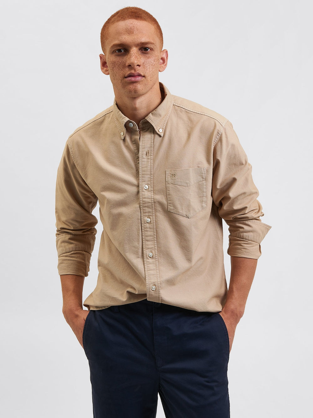 Grey Ben Sherman Beatnik Oxford Garment Dye Shirts | 4315-HSOKD