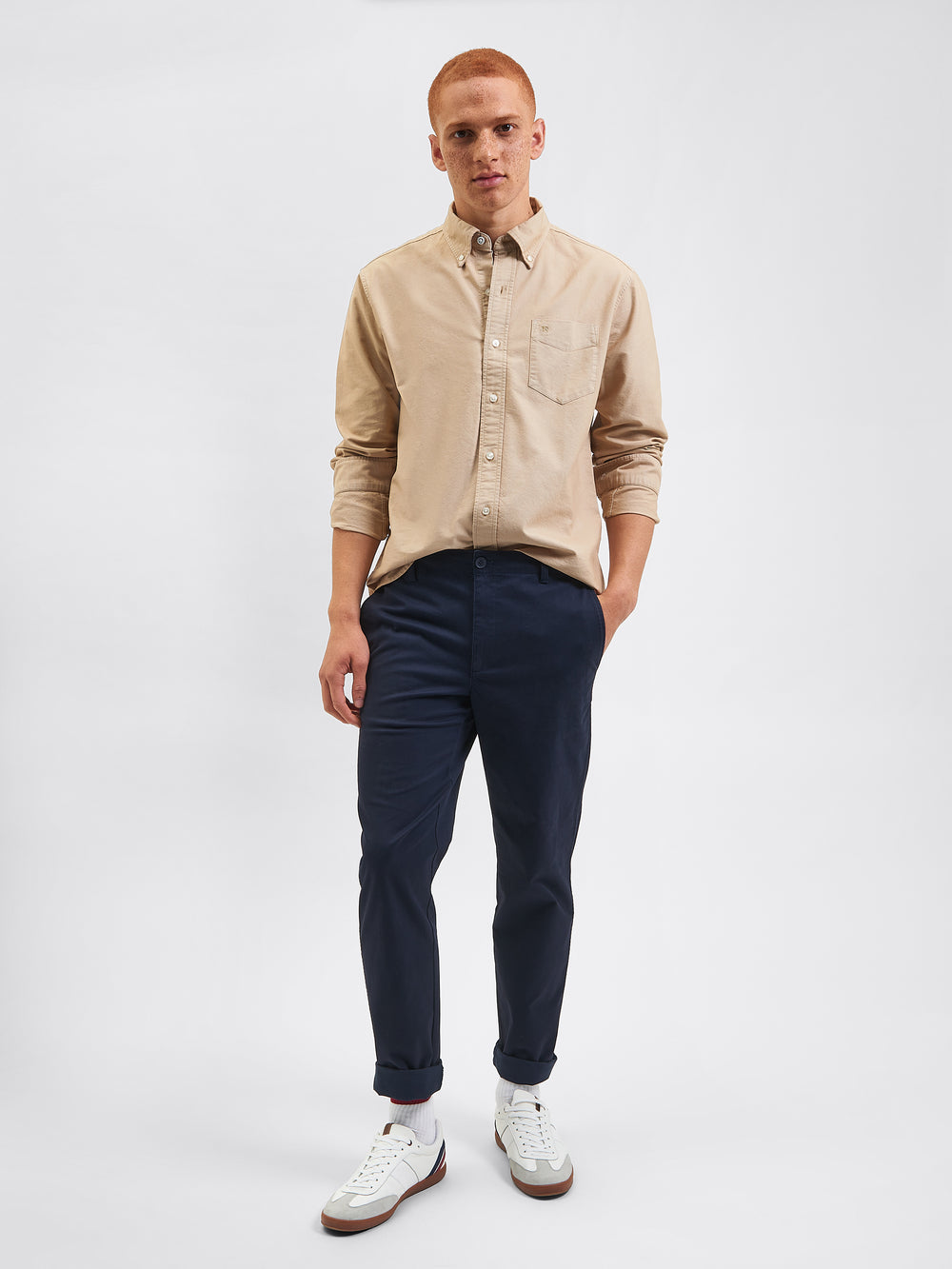 Grey Ben Sherman Beatnik Oxford Garment Dye Shirts | 4315-HSOKD