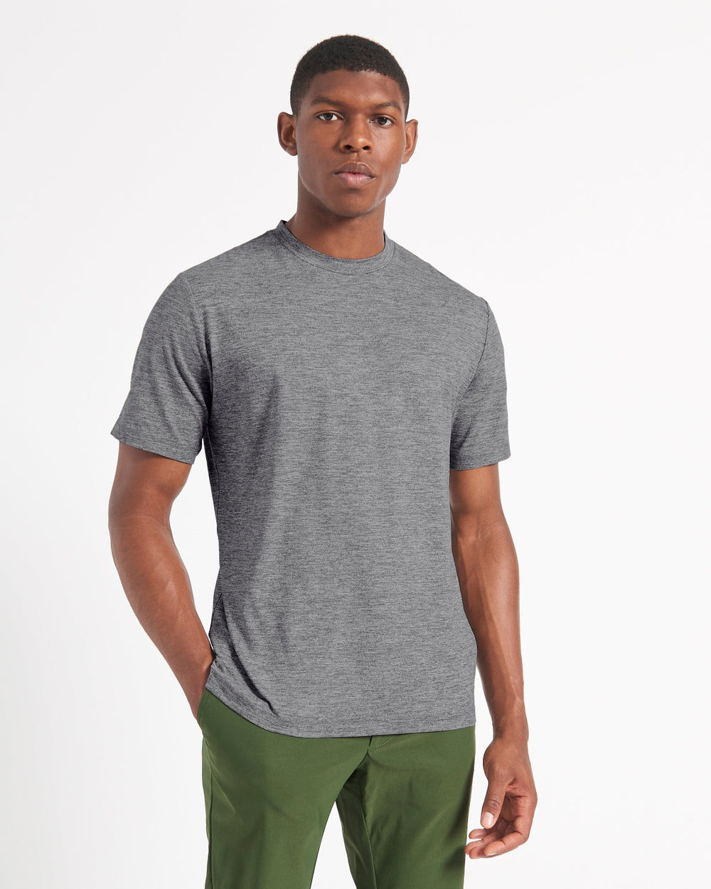 Grey Ben Sherman Performance Stretch Marl T-Shirt | 9671-BAYGJ