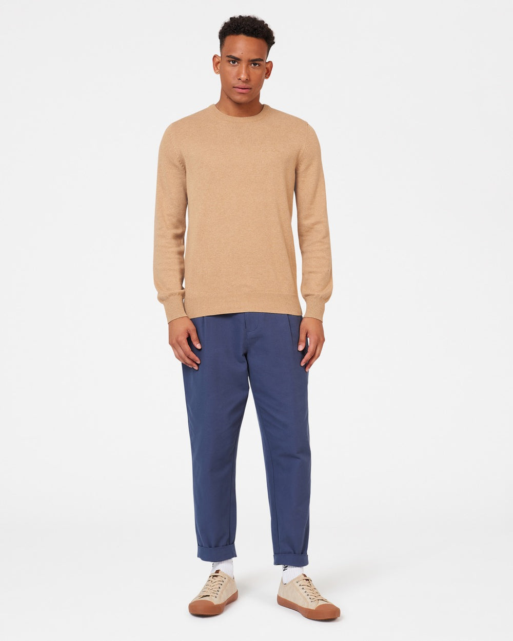 Grey Ben Sherman Signature Crewneck Knitwear | 0689-BAEFZ