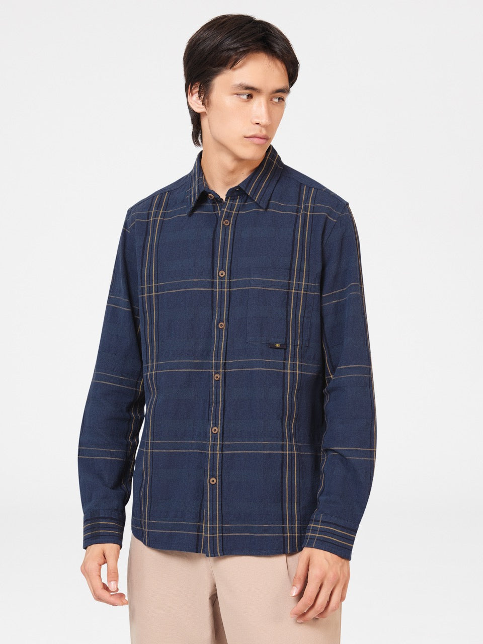 Indigo Ben Sherman B by Ben Sherman Indigo Check Shirts | 4053-NJBDU