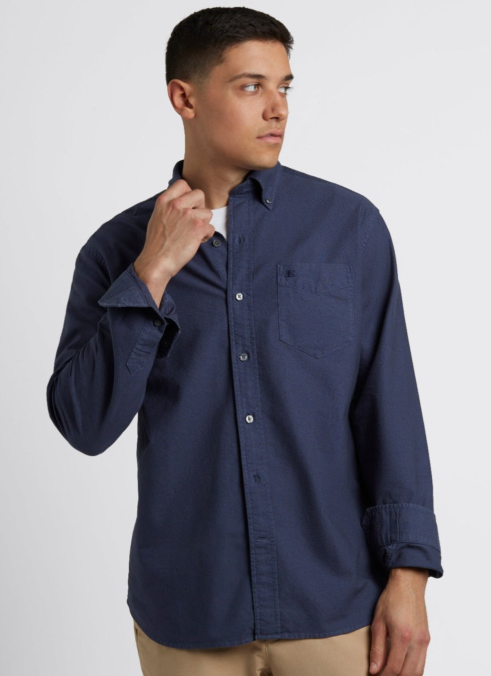 Indigo Ben Sherman Beatnik Oxford Garment Dye Shirts | 0783-XPNKE