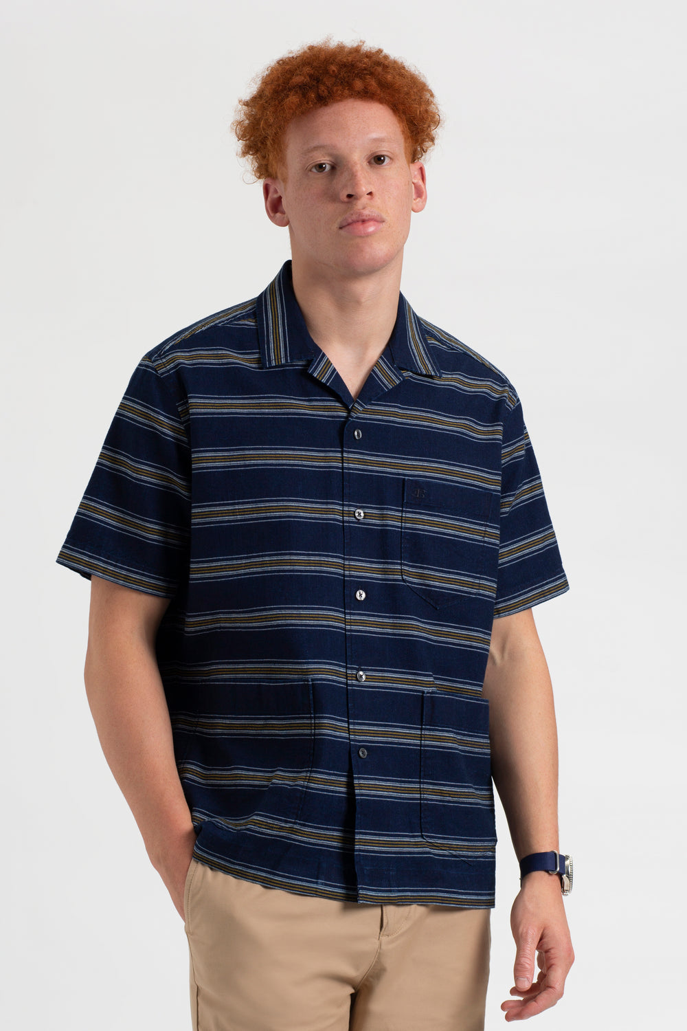 Indigo Ben Sherman Dalston Blues Lightweight Stripe Shirts | 6328-ISEFV