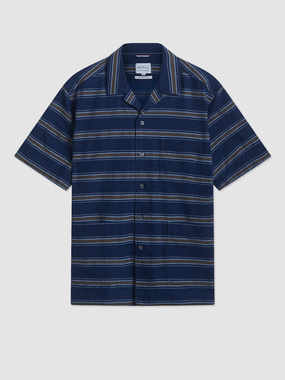 Indigo Ben Sherman Dalston Blues Lightweight Stripe Shirts | 6328-ISEFV