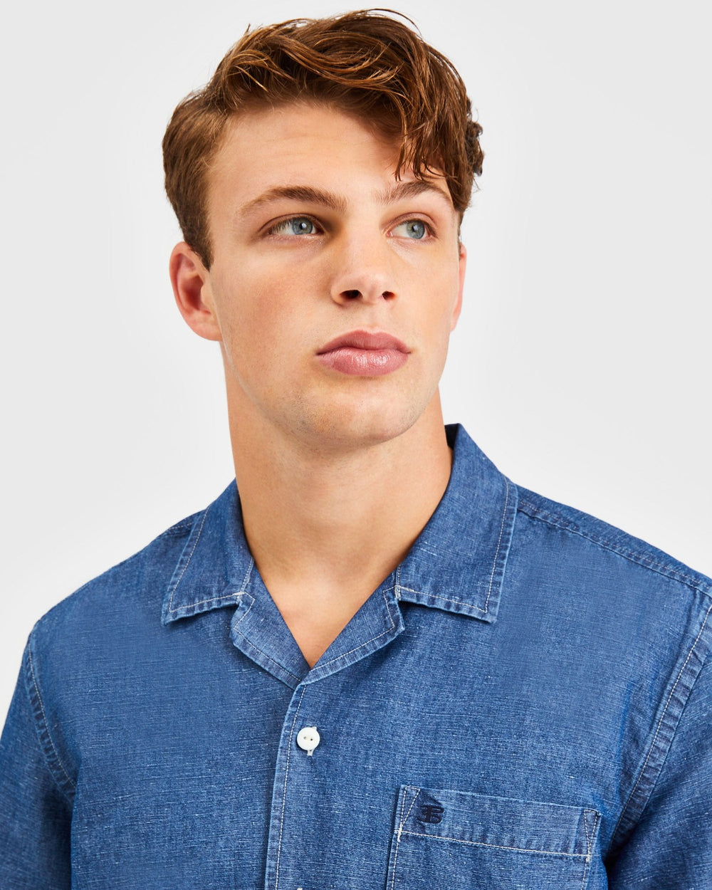 Indigo Ben Sherman Hastings Garment Dye Chambray Shirts | 3849-RMXGL