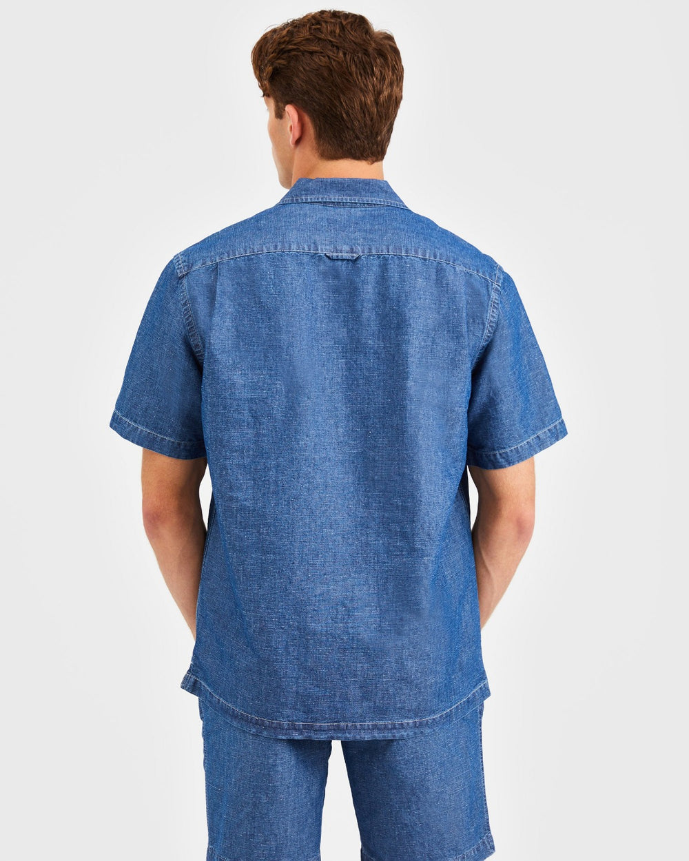 Indigo Ben Sherman Hastings Garment Dye Chambray Shirts | 3849-RMXGL