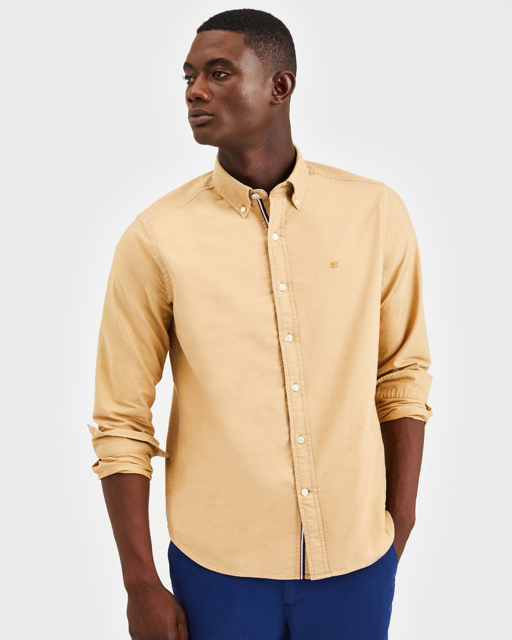 Khaki Ben Sherman Beatnik Oxford Garment Dye Shirts | 5871-LAKPY