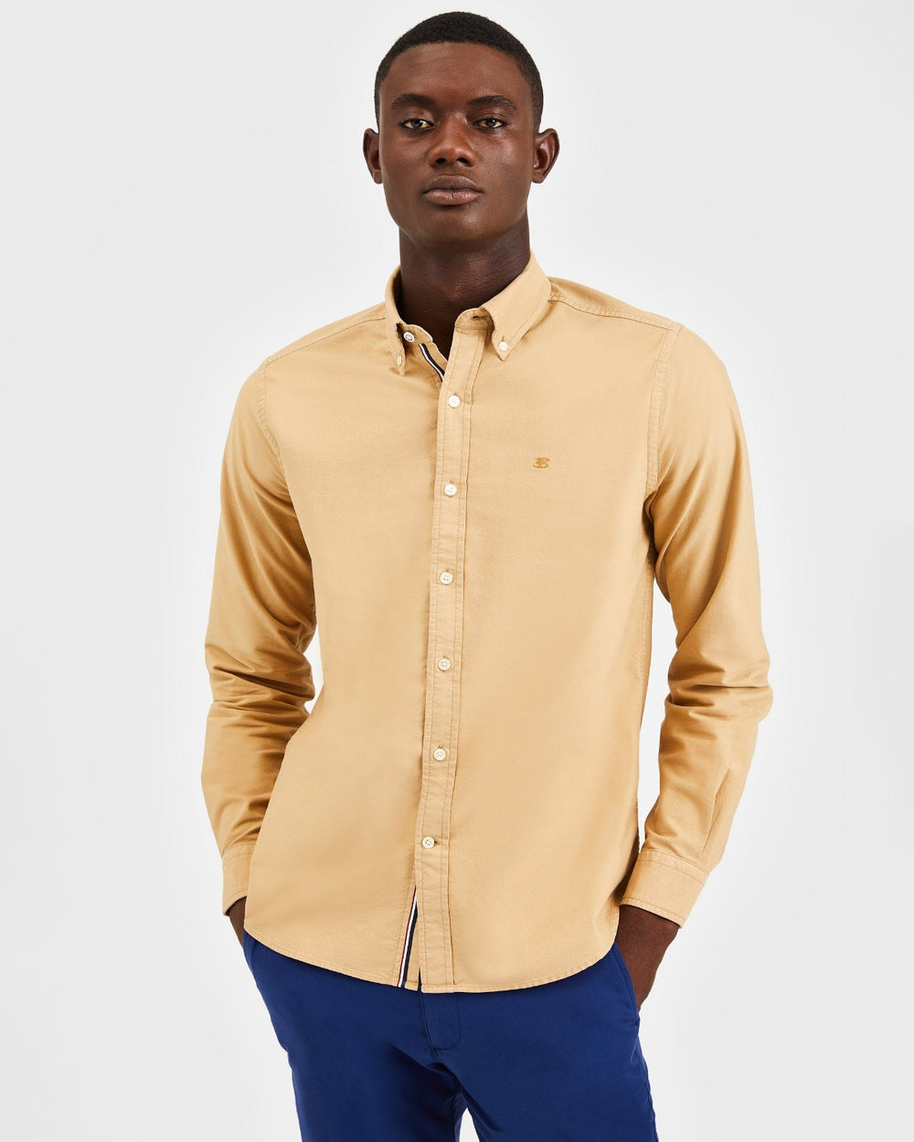 Khaki Ben Sherman Beatnik Oxford Garment Dye Shirts | 5871-LAKPY