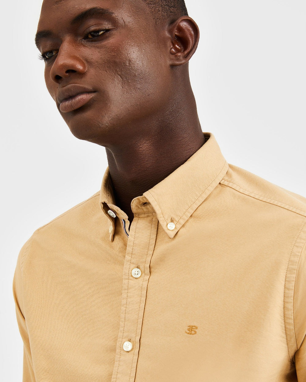 Khaki Ben Sherman Beatnik Oxford Garment Dye Shirts | 5871-LAKPY