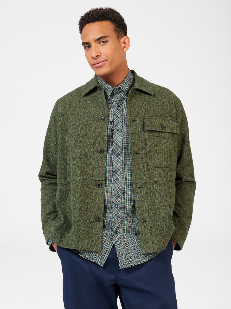 Khaki Ben Sherman Signature Casual Cotton Jackets | 0179-XISQL