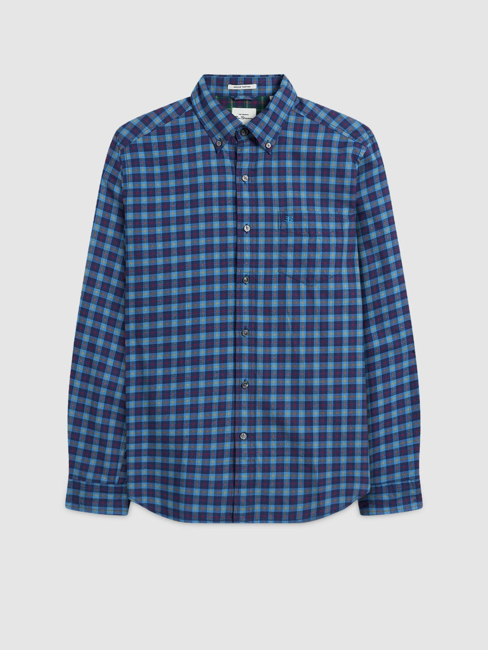 Navy Ben Sherman House Tartan Twill Shirts | 3928-CSJUN