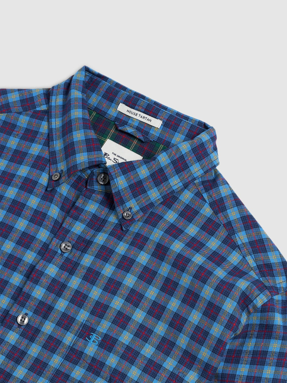 Navy Ben Sherman House Tartan Twill Shirts | 3928-CSJUN