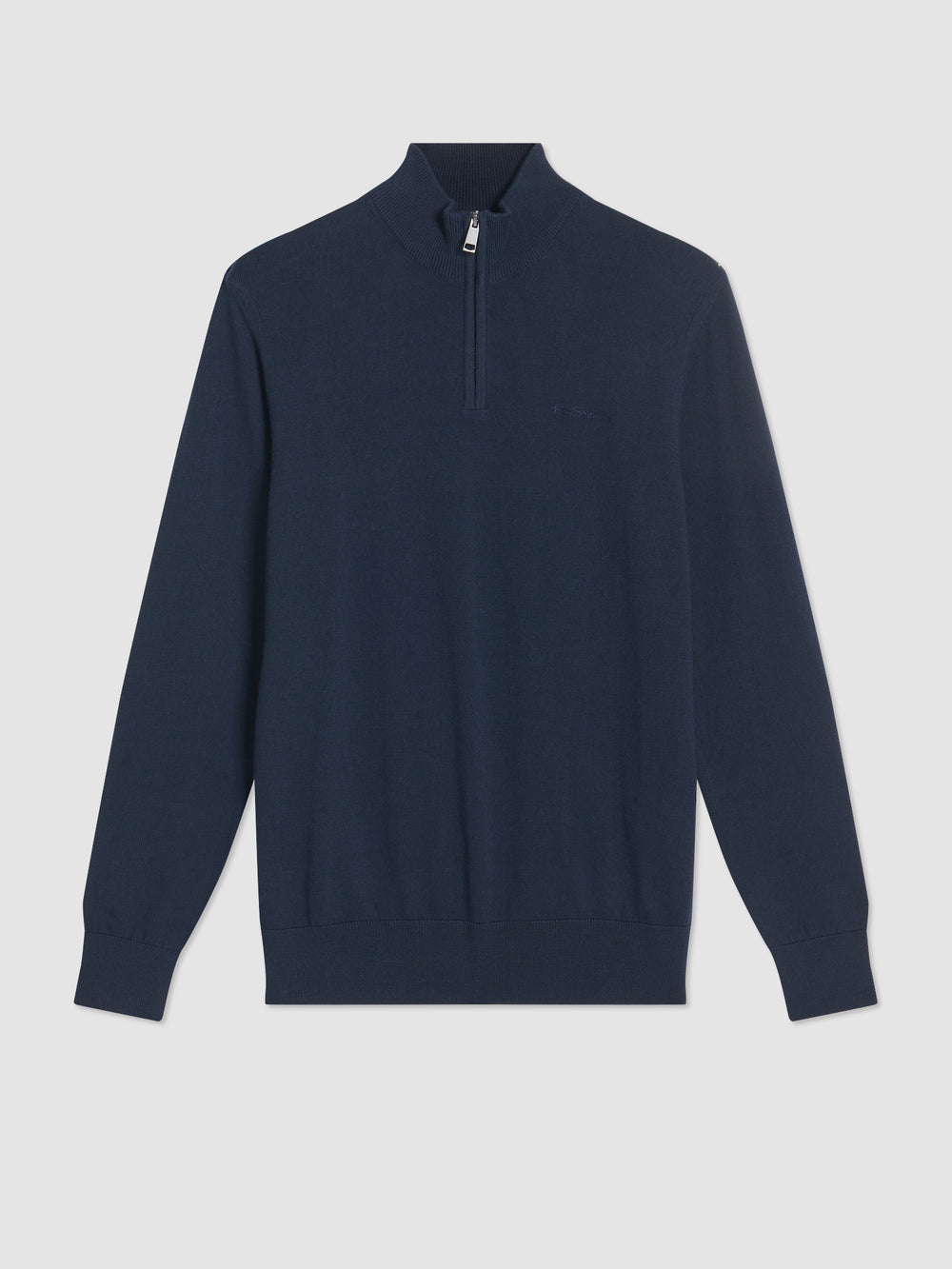 Navy Ben Sherman Merino Half-Zip Knitwear | 7493-CREDL