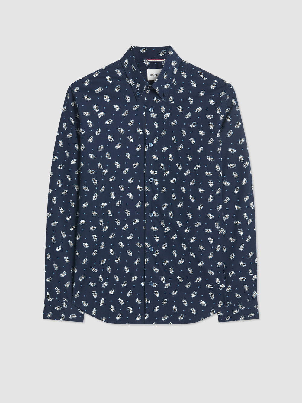 Navy Ben Sherman Micro Paisley Shirts | 4186-AKTCY