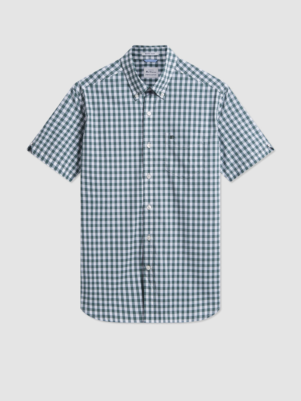 Olive Ben Sherman House Poplin Gingham Shirts | 8570-JUBZD