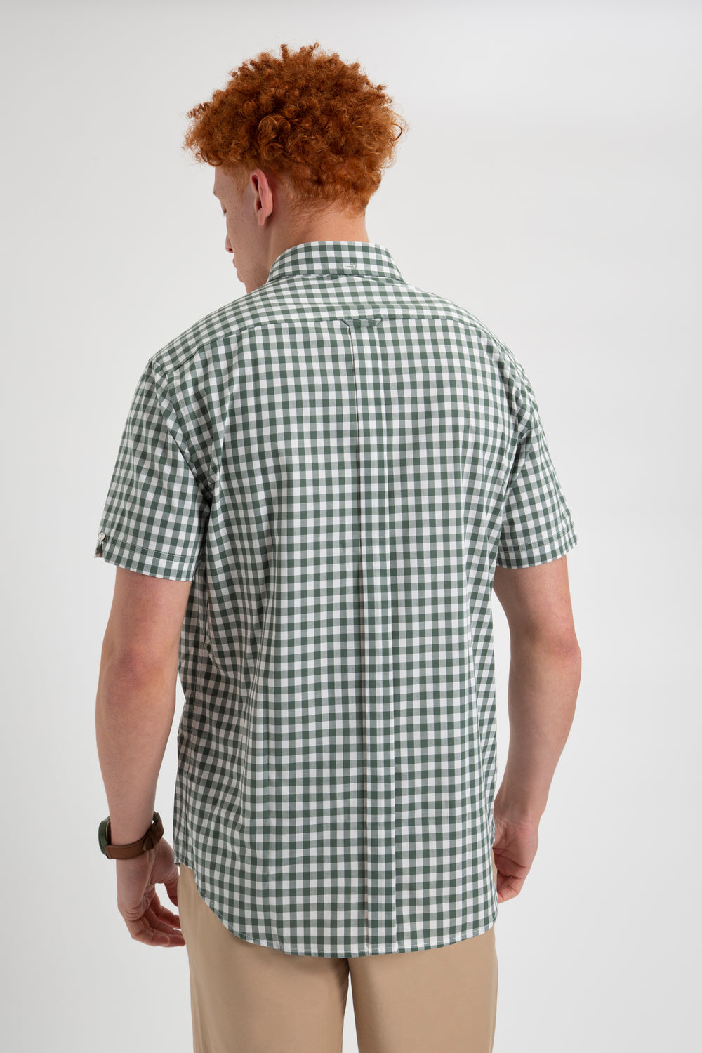 Olive Ben Sherman House Poplin Gingham Shirts | 8570-JUBZD