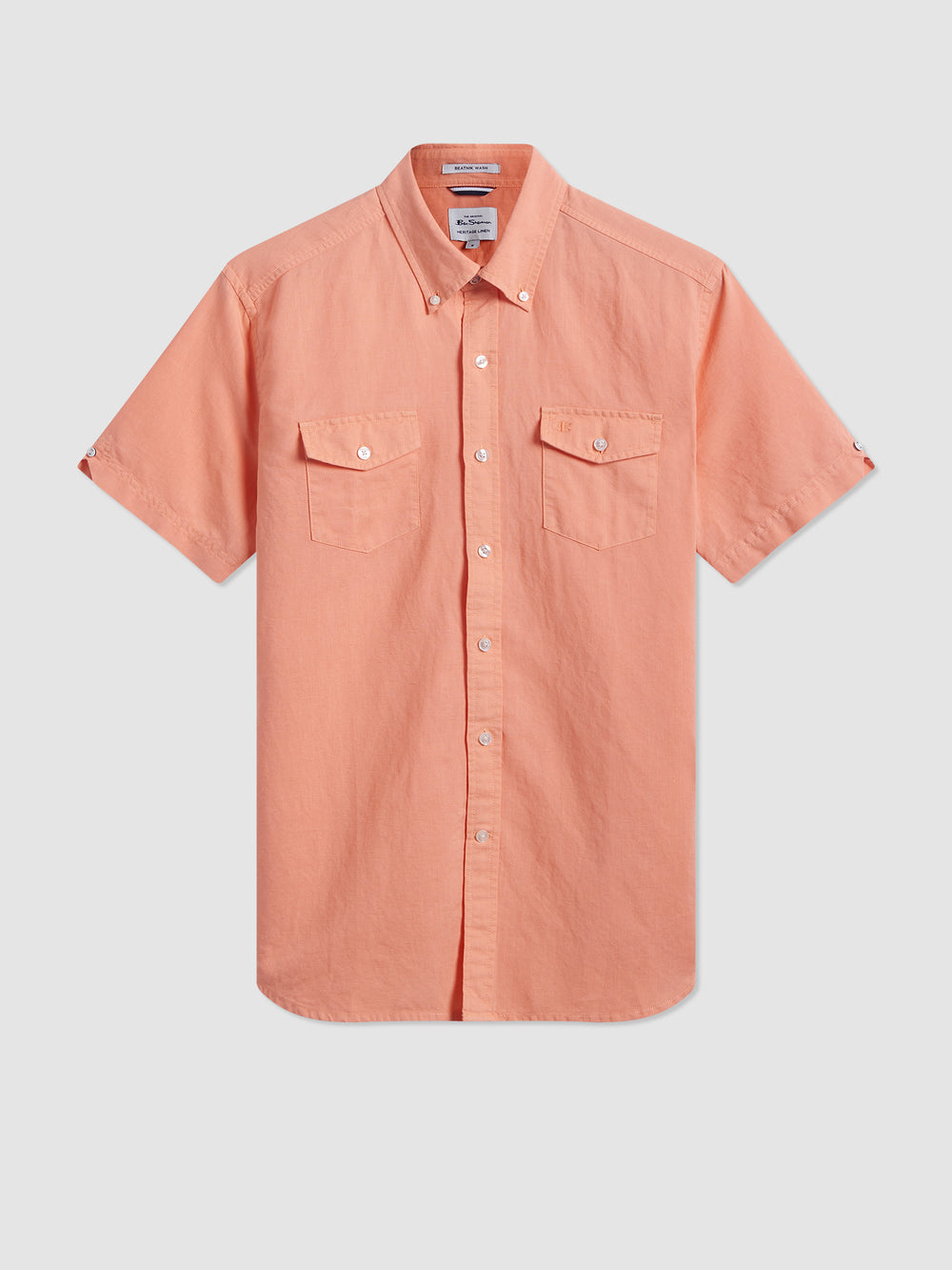 Orange Ben Sherman Garment Dye Linen Shirts | 9438-ZWURP