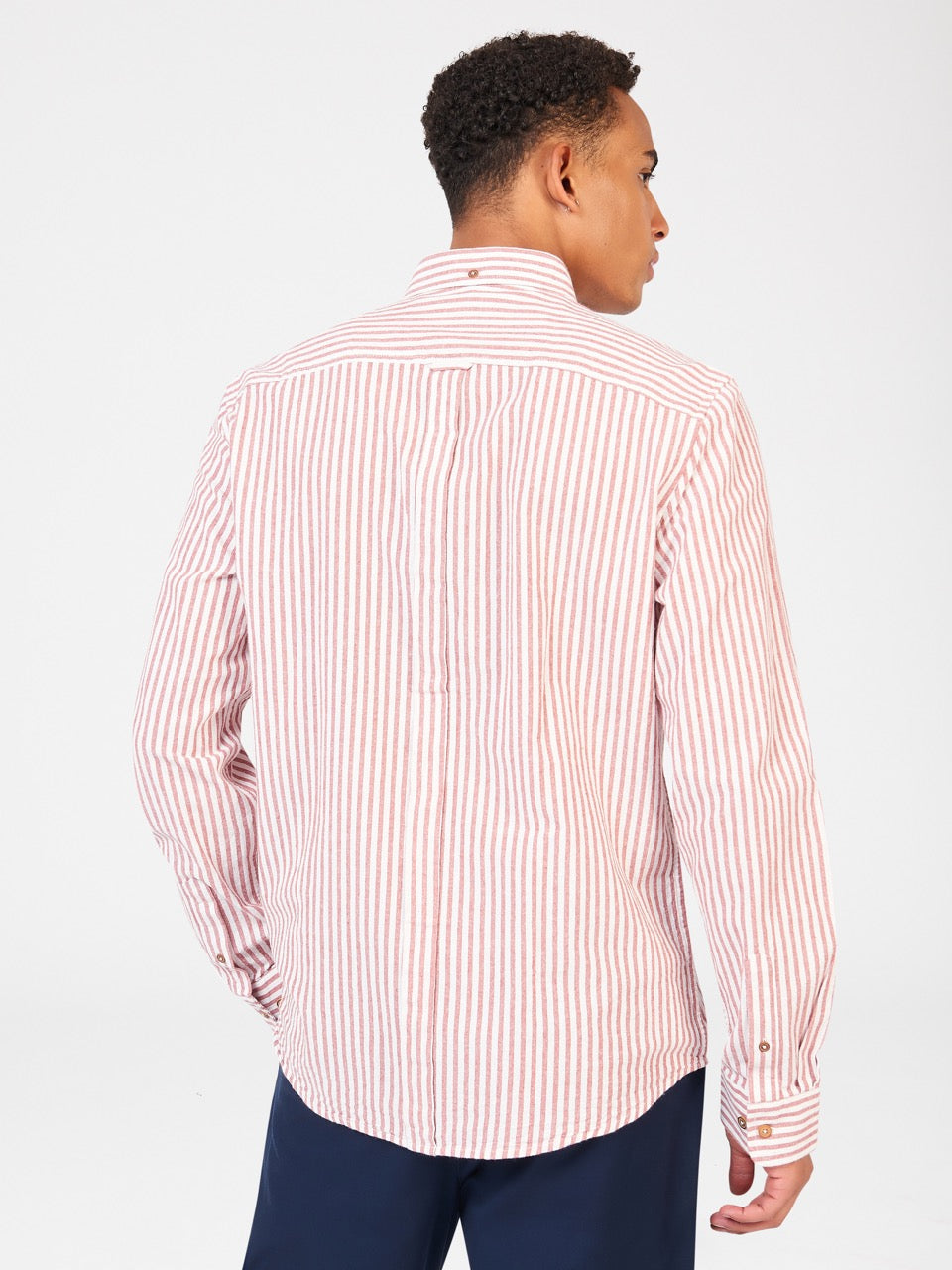 Orange Ben Sherman Recycled Cotton Oxford Stripe Shirts | 3907-XHMAC