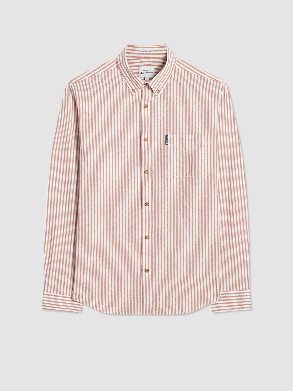 Orange Ben Sherman Recycled Cotton Oxford Stripe Shirts | 3907-XHMAC