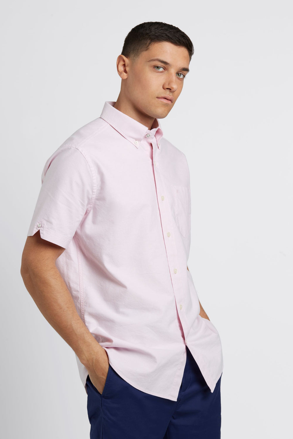 Pink Ben Sherman Short Sleeve Brighton Oxford Organic Shirts | 0192-YIURD