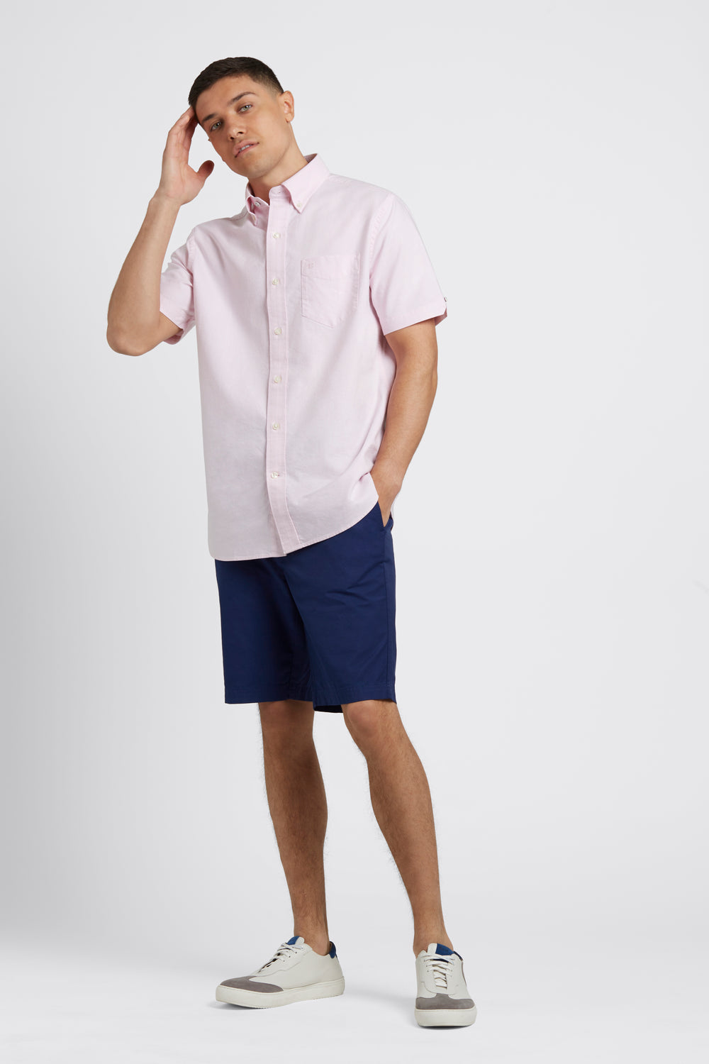 Pink Ben Sherman Short Sleeve Brighton Oxford Organic Shirts | 0192-YIURD