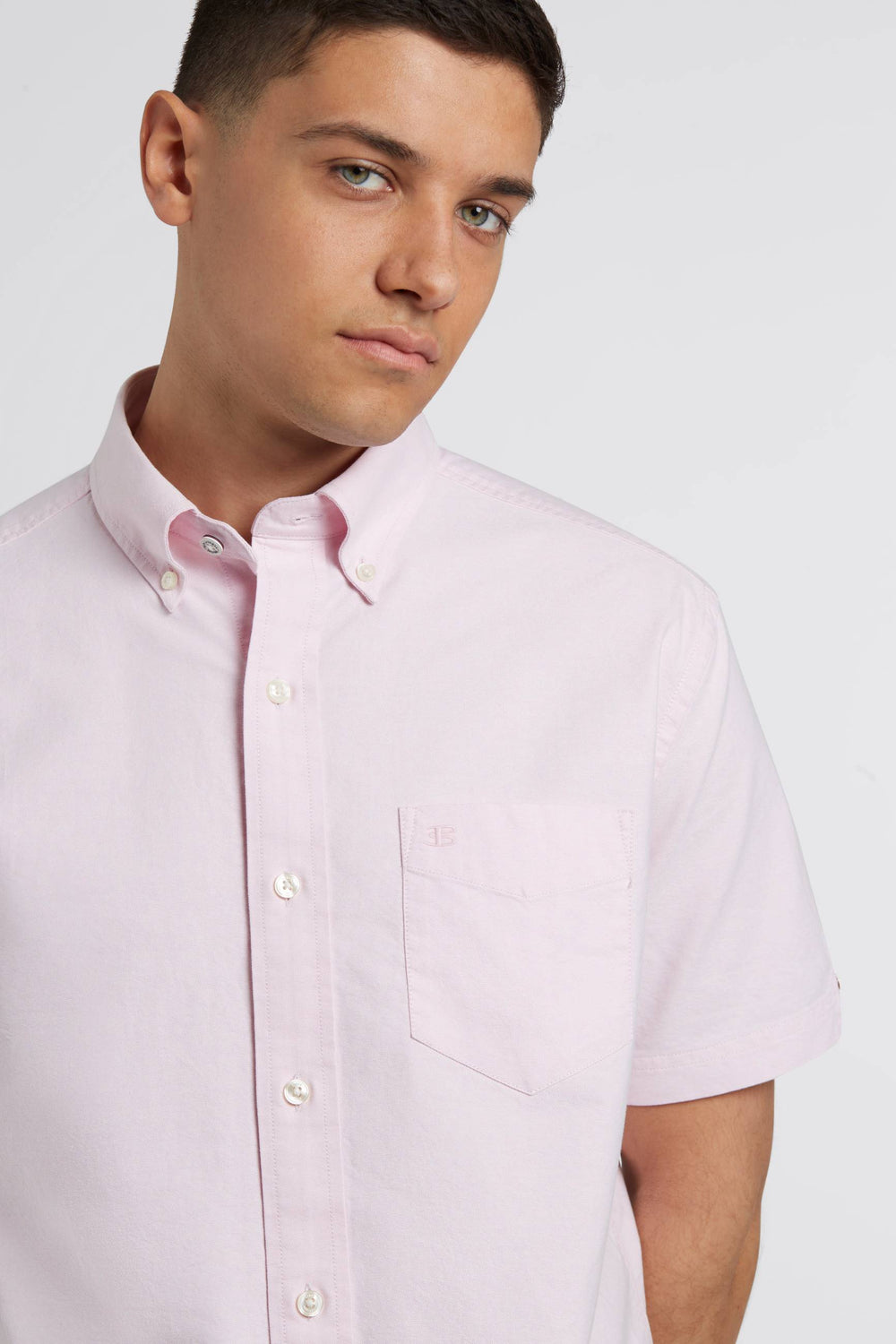 Pink Ben Sherman Short Sleeve Brighton Oxford Organic Shirts | 0192-YIURD