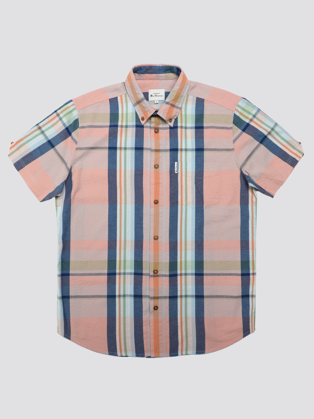 Pink Ben Sherman Signature Seersucker Check Shirts | 0891-LSJNH