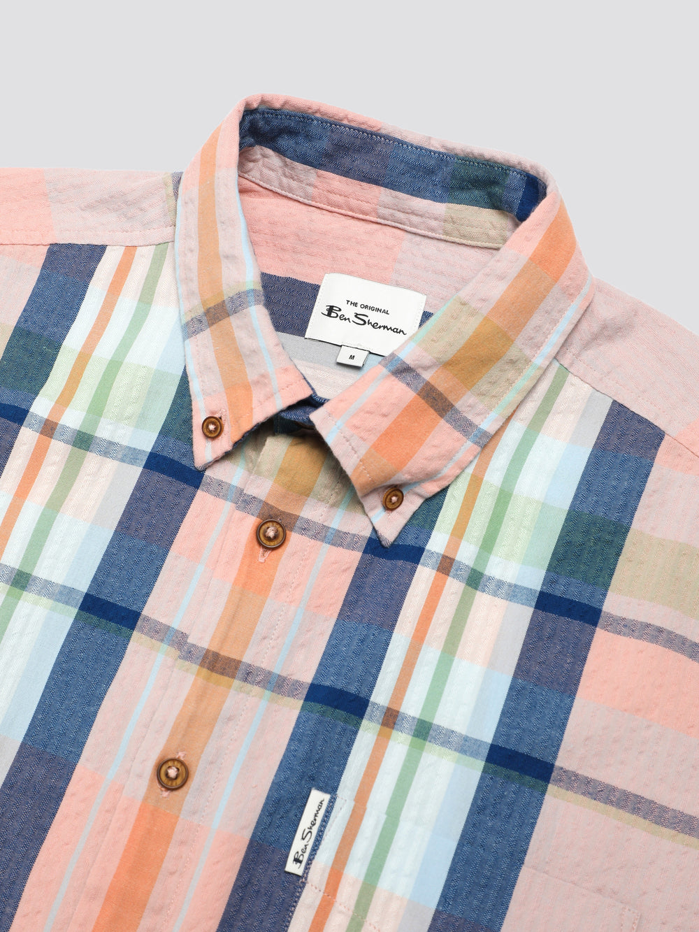 Pink Ben Sherman Signature Seersucker Check Shirts | 0891-LSJNH