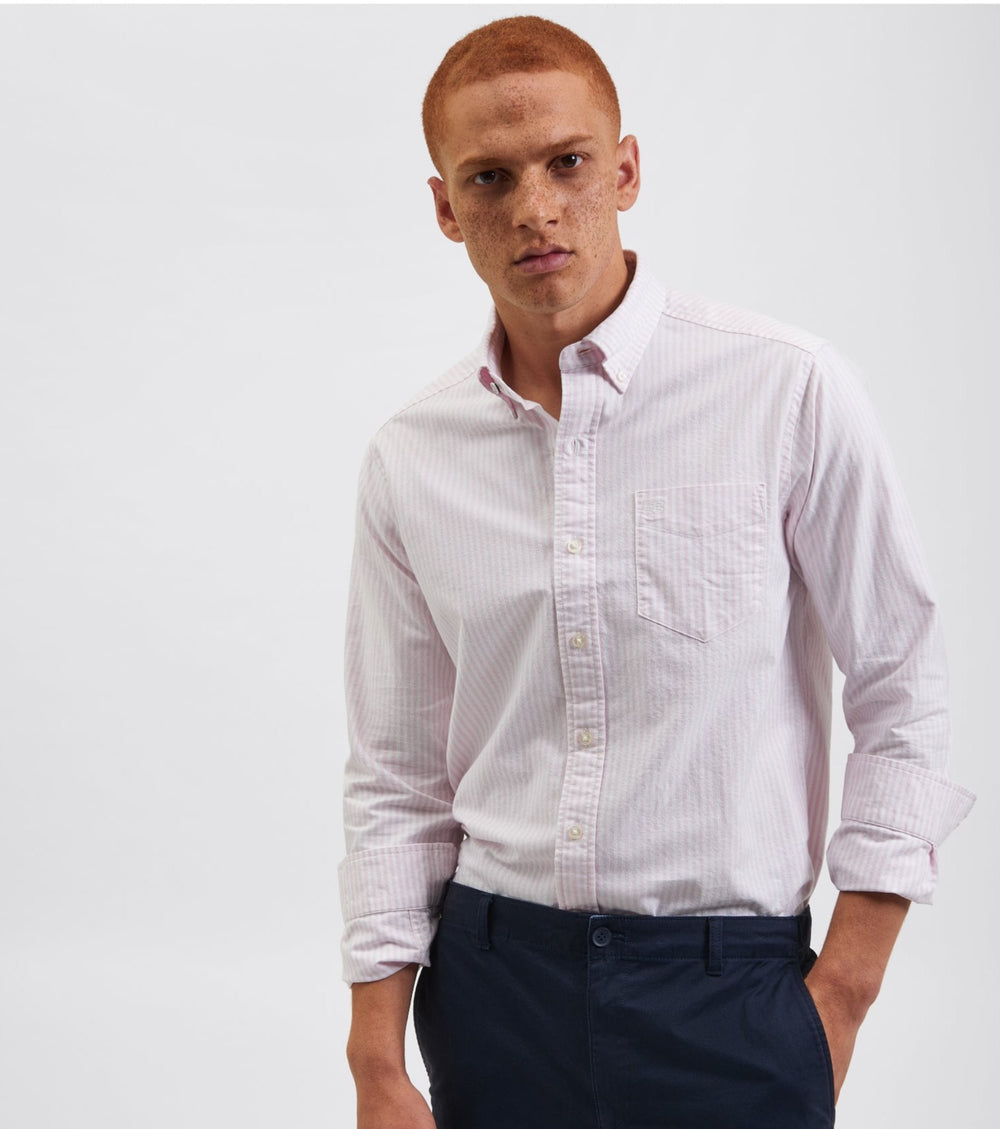 Pink Stripes Ben Sherman Brighton Oxford Shirts | 1264-QTNPM