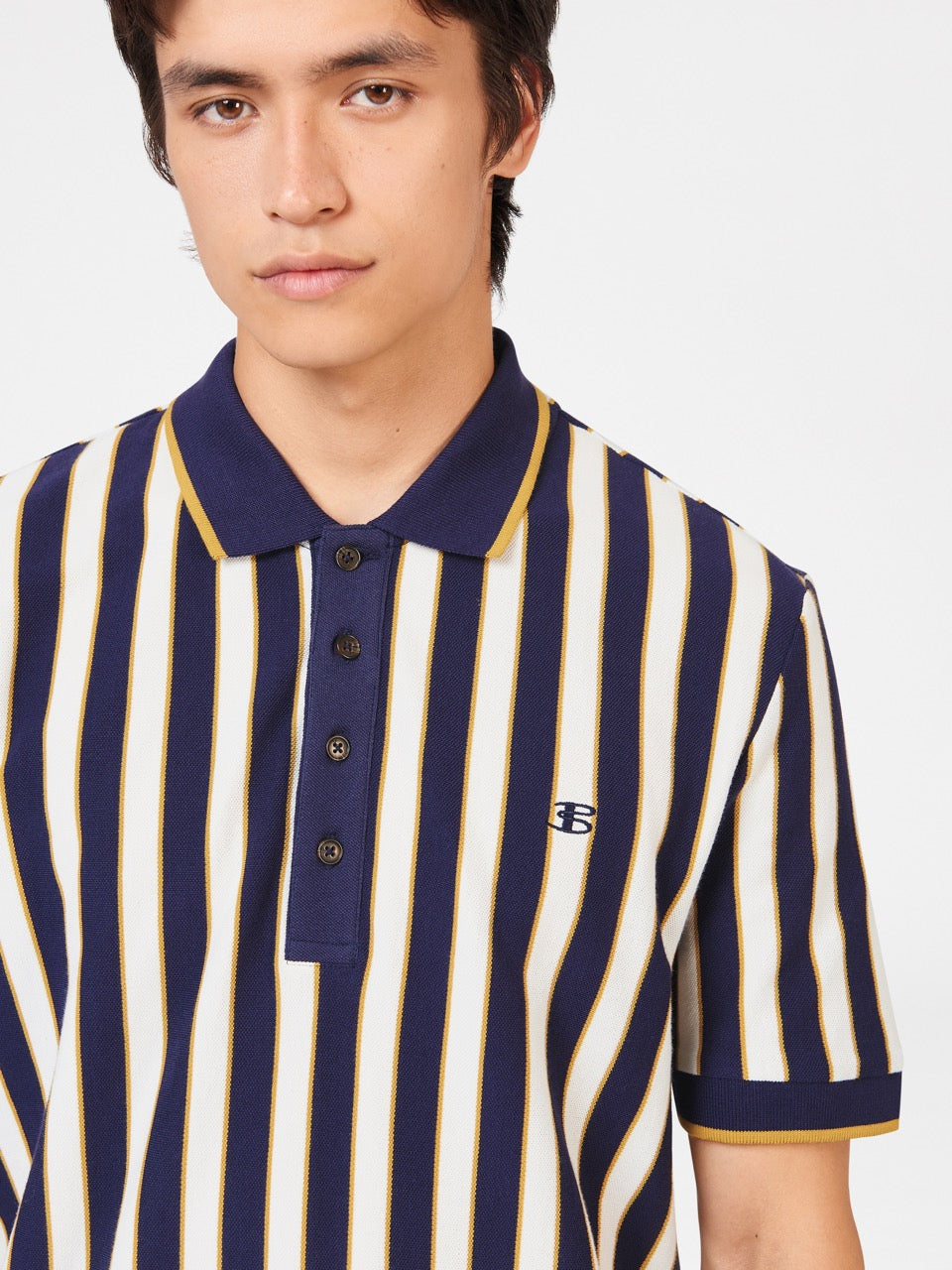 Purple Ben Sherman B by Ben Sherman Vertical Stripe Polo Shirts | 8052-DVQRP