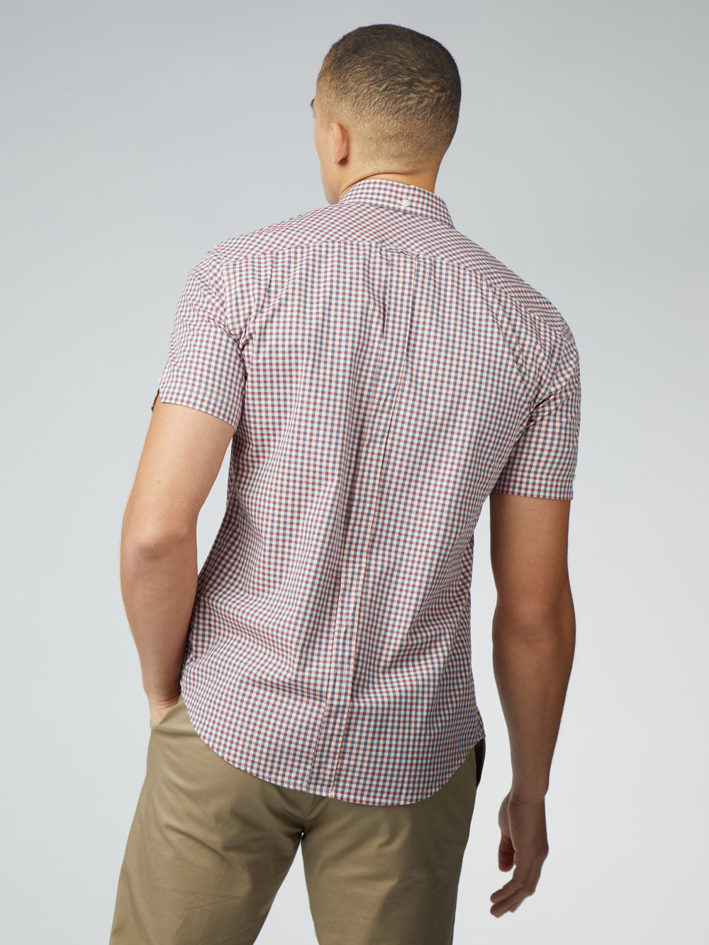 Red / White Ben Sherman Signature Short Sleeve Gingham Shirts | 2845-OZBGW