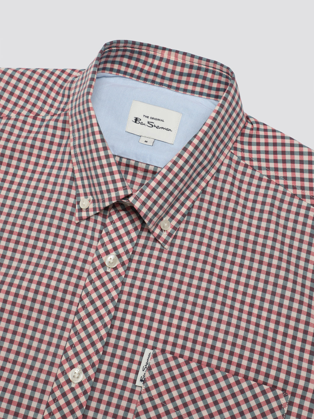 Red / White Ben Sherman Signature Short Sleeve Gingham Shirts | 2845-OZBGW