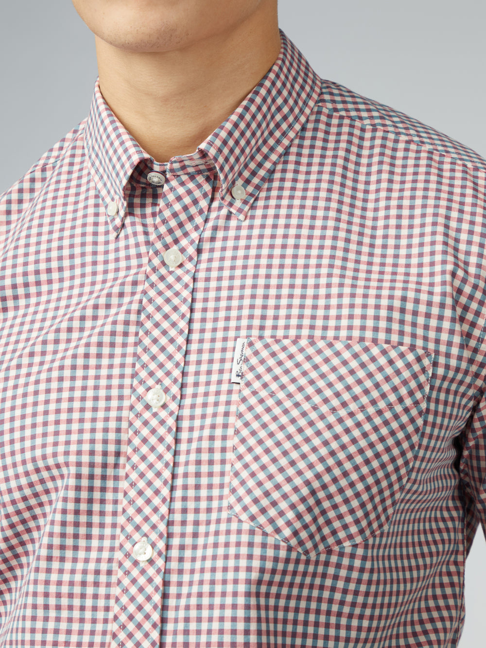 Red / White Ben Sherman Signature Short Sleeve Gingham Shirts | 2845-OZBGW