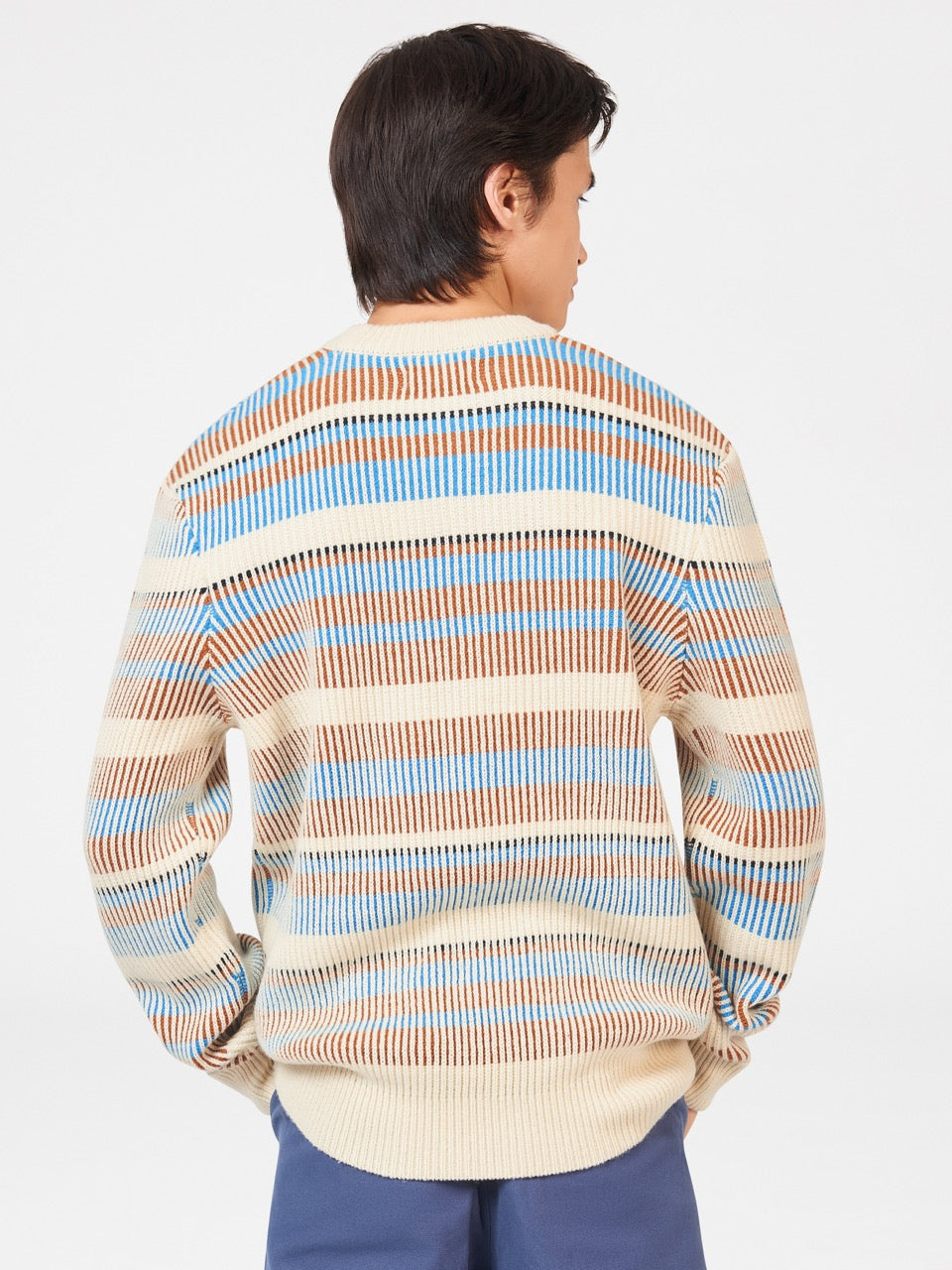 White Ben Sherman B by Ben Sherman Stripe Knitwear | 1795-CMZVQ