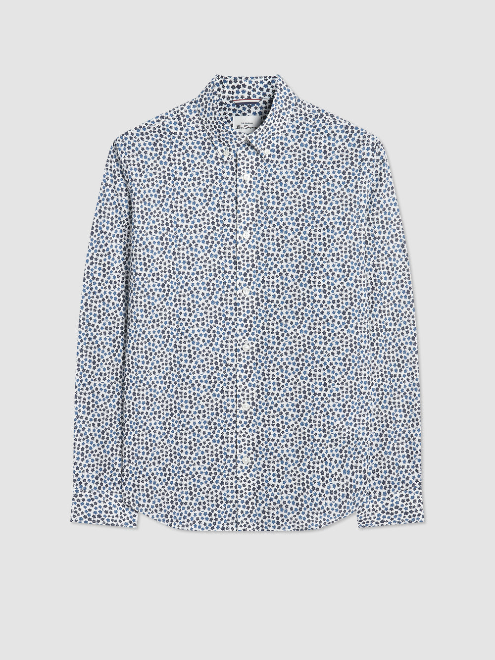 White Ben Sherman Ditsy Floral Print Long Sleeve Shirts | 4853-IXTMP