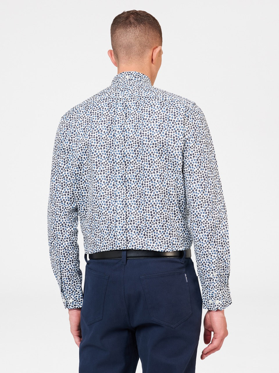 White Ben Sherman Ditsy Floral Print Long Sleeve Shirts | 4853-IXTMP