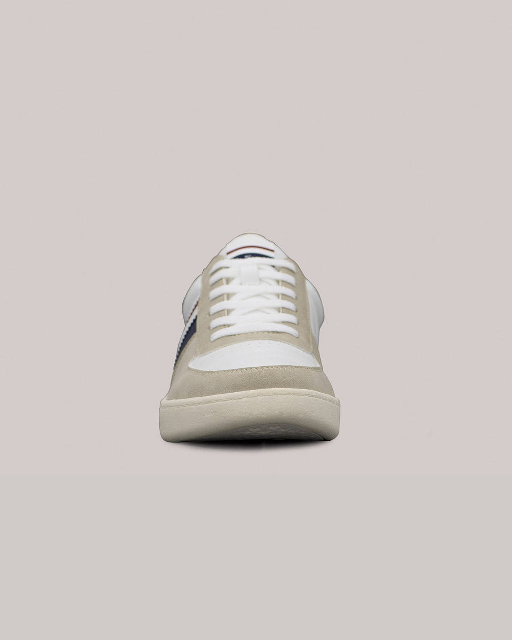 White Ben Sherman Hyde Navy Stripe Sneakers | 6403-NYBWL