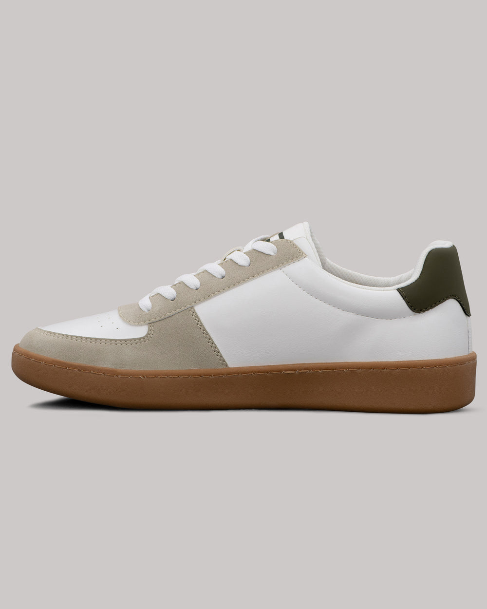 White Ben Sherman Hyde Olive Stripe Sneakers | 3697-MFTUD