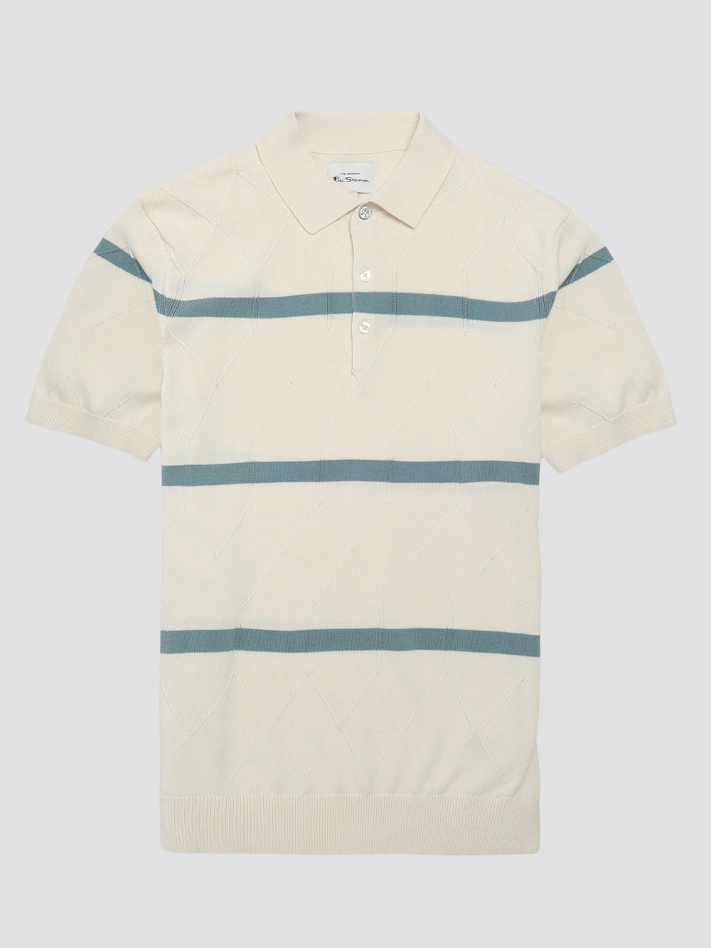 White Ben Sherman Signature Argyle Stripe Polo Knitwear | 8340-WDBXU