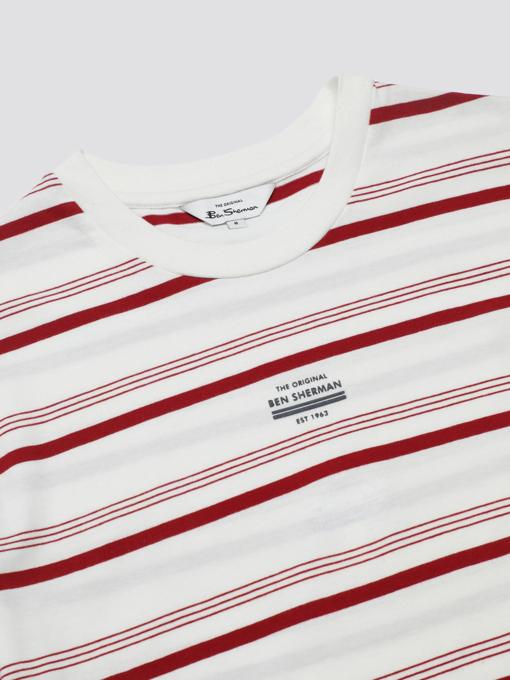 White Ben Sherman Signature Fine Stripe T-Shirt | 3482-KVNZX