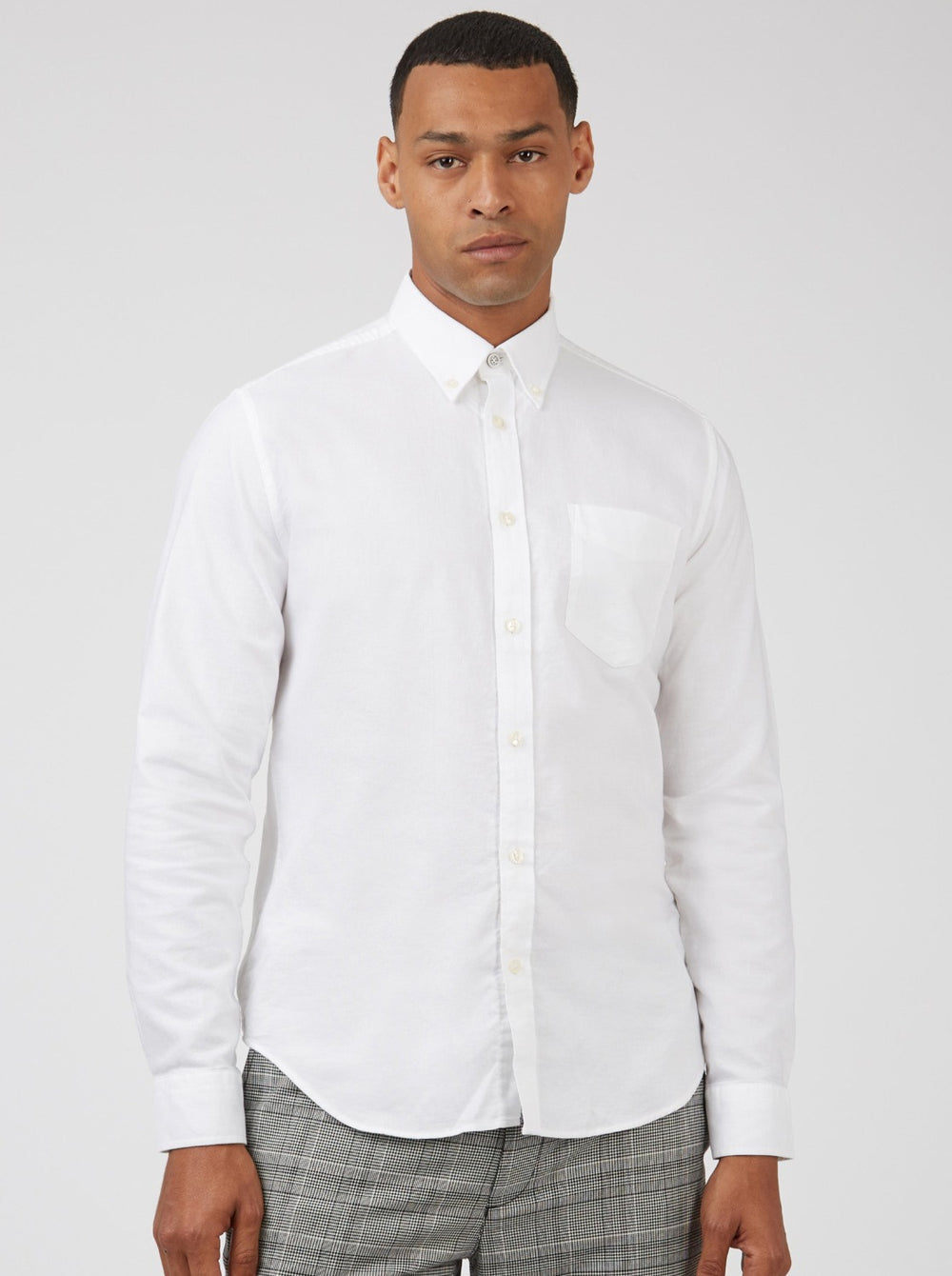 White Ben Sherman Signature Organic Long-Sleeve Oxford Shirts | 5083-FTNGP