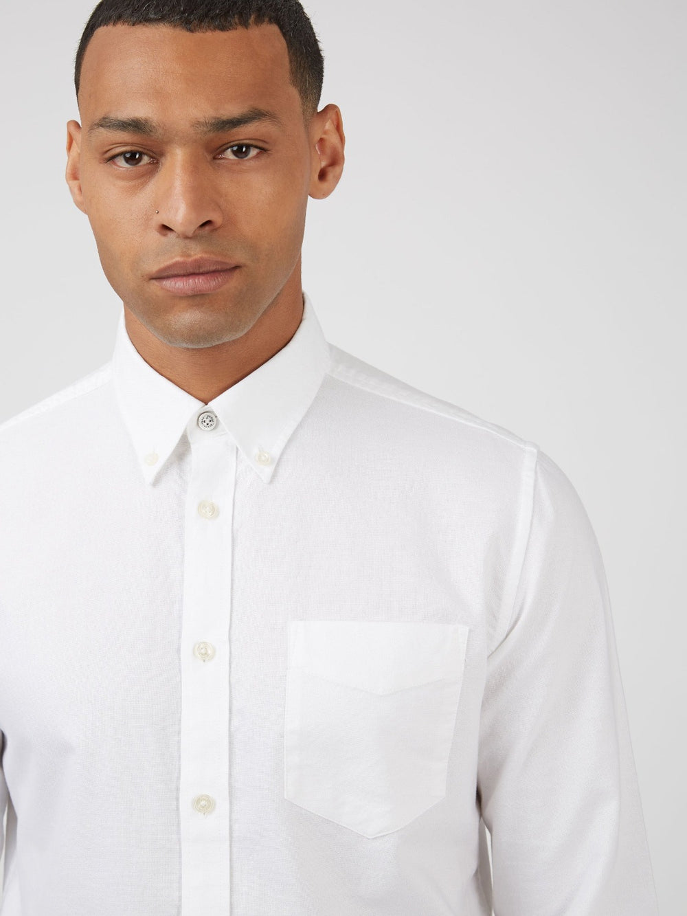 White Ben Sherman Signature Organic Long-Sleeve Oxford Shirts | 5083-FTNGP