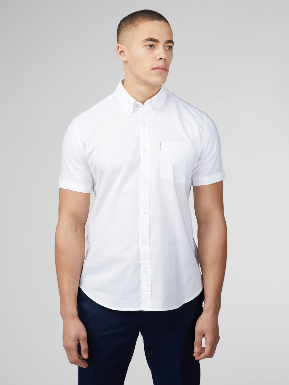 White Ben Sherman Signature Short Sleeve Oxford Shirts | 6295-NQZVD