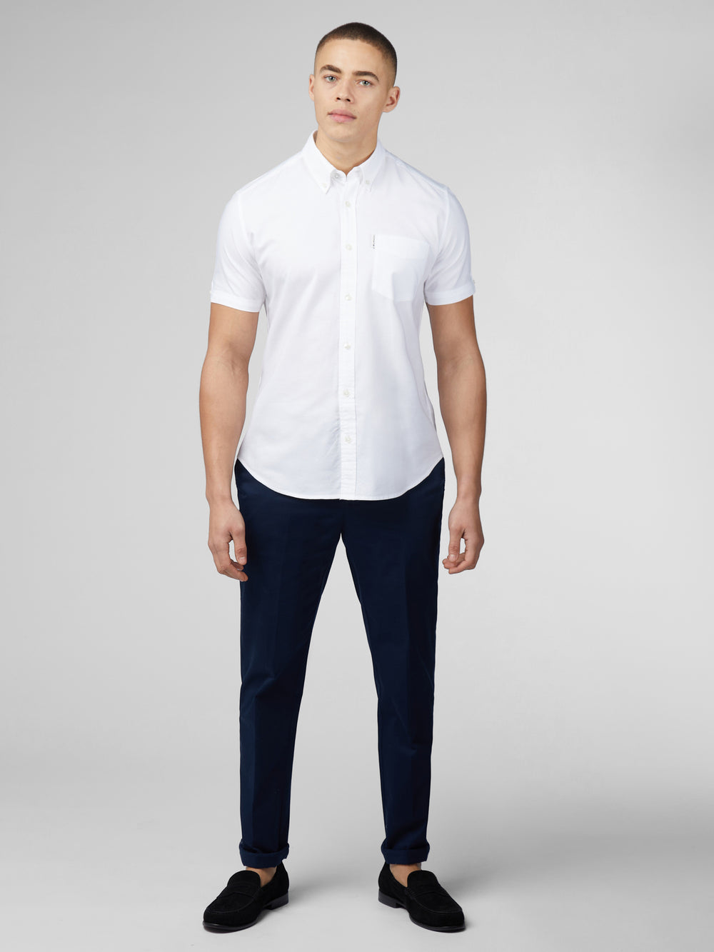 White Ben Sherman Signature Short Sleeve Oxford Shirts | 6295-NQZVD