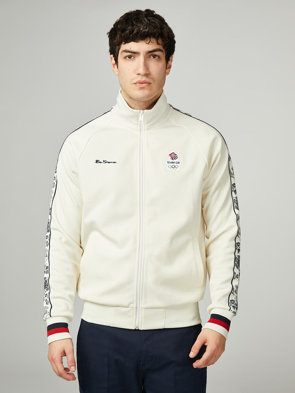 White Ben Sherman Team GB Taped Track Top Jackets | 5896-IWQKG